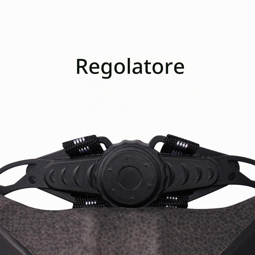 Casco da Ciclismo Casco Protettivo per Uomo Adulto e Donna con Visiera Magnetica (Blu nero)