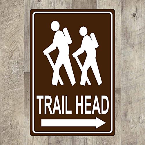 Image of Lilyanaen New Metal Sign Aluminum Sign Street Sign Trailhead Hiking Pet Sign for Yard Garage Driveway House Fence for Outdoor & Indoor 8"x12"