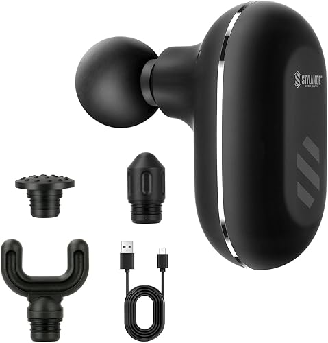 Masaje de cuello, mini pistola de masaje, masajeador deportivo compacto, masajeador muscular de percusión de tejidos profundos, masajeador portátil