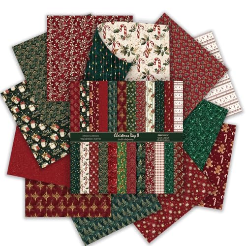 Christmas Scrapbook Paper 12 x 12 - 24 Sheets Double Sided Printing Christmas Pattern Paper Set Decorative Paper for Card Making Scrapbook Decoration