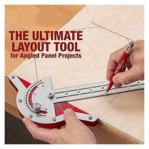 Woodworking Measuring Gauge - Stainless Steel Protractor & Ruler, 1-10 Inch Angle Measurement Tool for Precision Layout & Edge Rule in Woodworking Projects