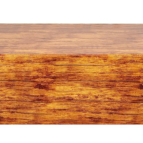 Image of BLUE PANDA 3 Pack Wood Grain Tablecloth for Rectangle Tables, Brown Wooden Plastic Table Cover, 54x108 in Wood Tablecloth