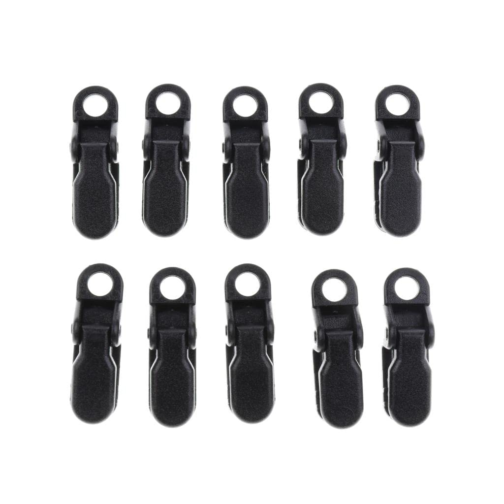 Loom Tree 10 Pieces PVC Tie Down Emergency Awning Set Tarp Clips Tent Clamp Black