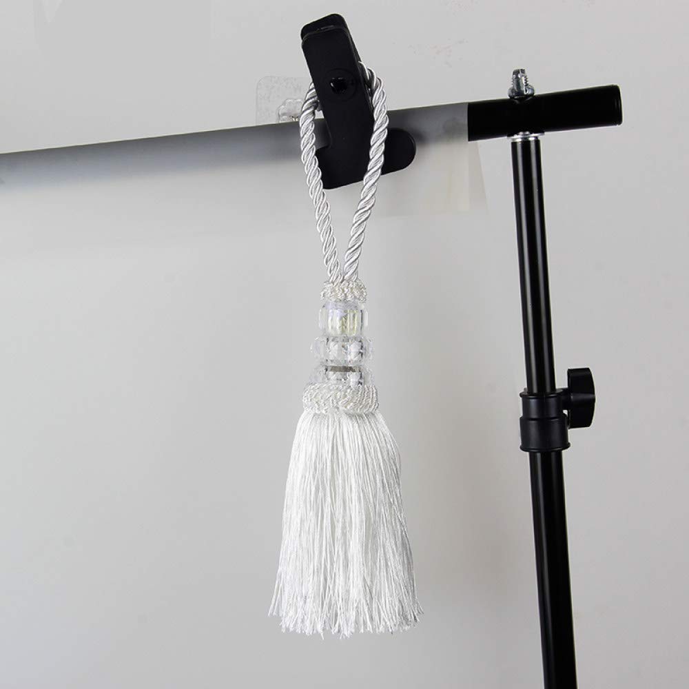 2 Pezzi/4 Pezzi Perline di Cristallo Nappa Frange Corda Appesa Intrecciata Nappe Ciondolo Artigianale, Chiave Fai da Te Nappa Trim Tenda Armadio Decorazione Domestica, Bianco, 4 Pezzi (White 4pcs)