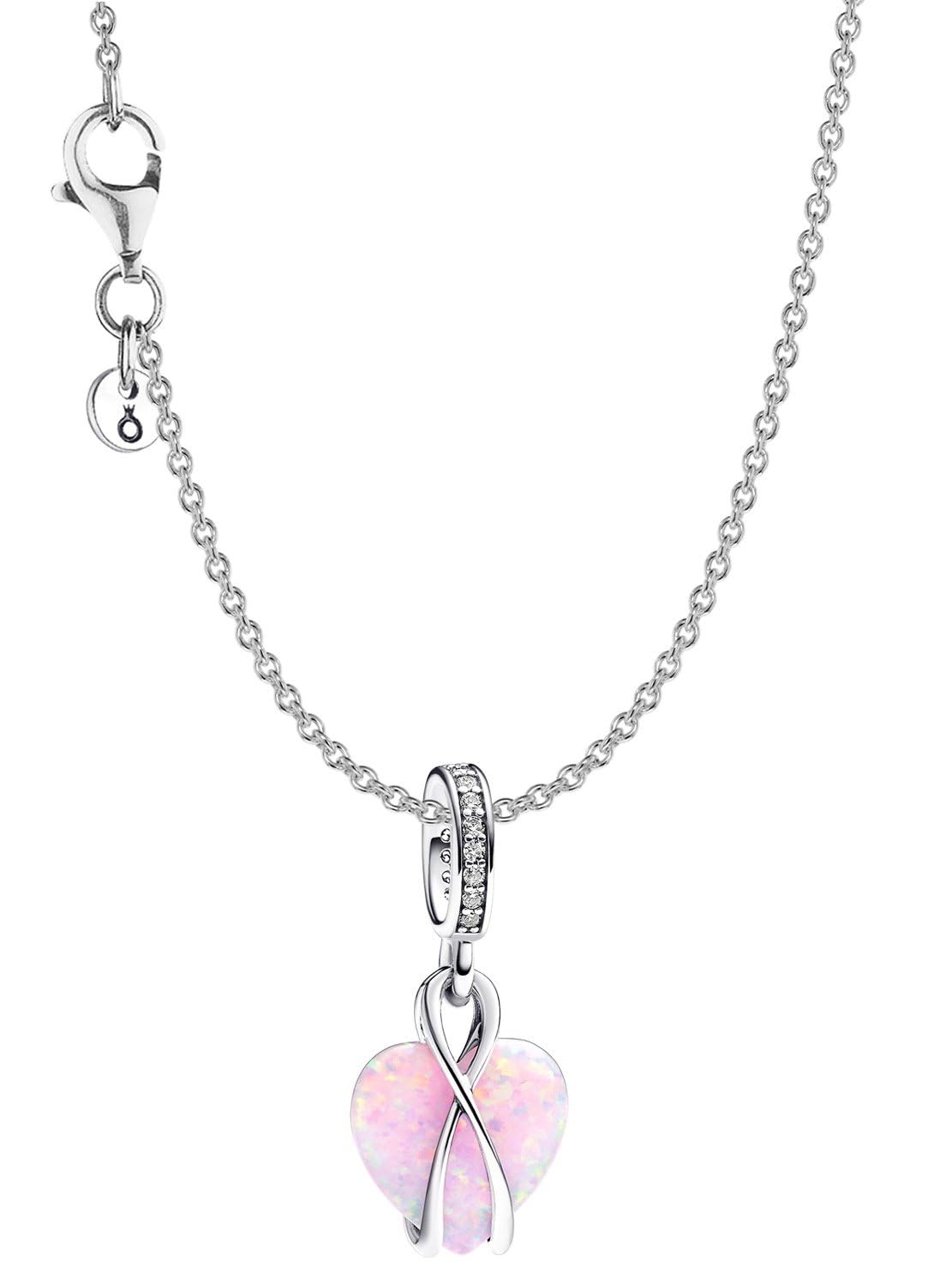 PANDORA Damen-Kette Mum Opalisierendes Herz Geschenkset Silber 68303