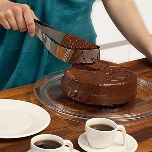 SerDa-Run Coupe-tarte en acier inoxydable pour gâteau d'anniversaire, coupe-pâtisserie, pinces à gâteau Cover