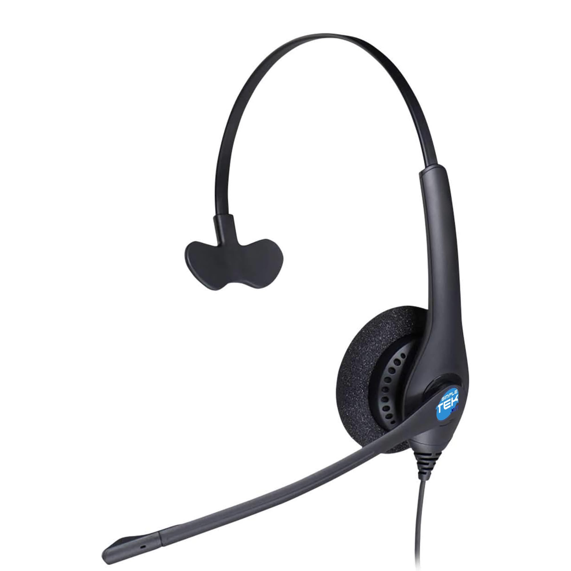 SIMPLETEK - Cuffia mono cablata con connettore Quick Disconnect (QD) per uso professionale – modello 1513-0154, Adattatore USB-A incluso