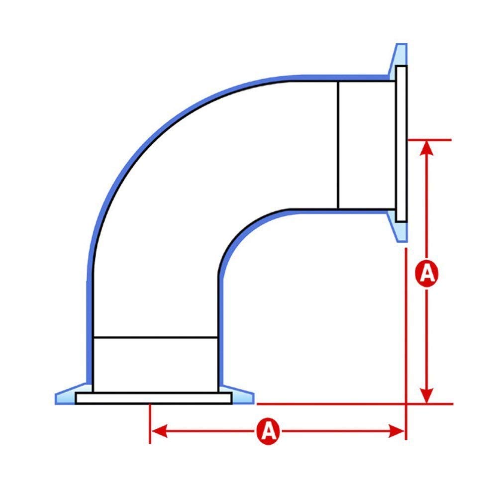 SHERICH KF40 90 Degrees Vacuum Elbow, KF40 Vacuum Fittings, ISO-KF Flange Size NW40, 304 Stainless Steel Cast Pipe Fitting