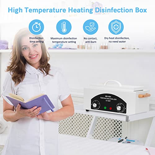 Foto von Xverycan Heißluftsterilisator Desinfektion 300W, Trockene Hitze Hochtemperatur Sterilisator 200℃, Kleine Sterilisatoren für Nagelwerkzeuge, Kosmetikwerkzeuge, Friseurwerkzeuge, Schönheitssalon