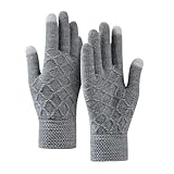  IDOTSEZU Hands chuhe Herren -Touchscreen -Handschuhe, Wintermische Strickhandschuhe Mit Weicher Auskleidung, Wärmehandschuhe Für Männer Und Frauen-a37 Grau