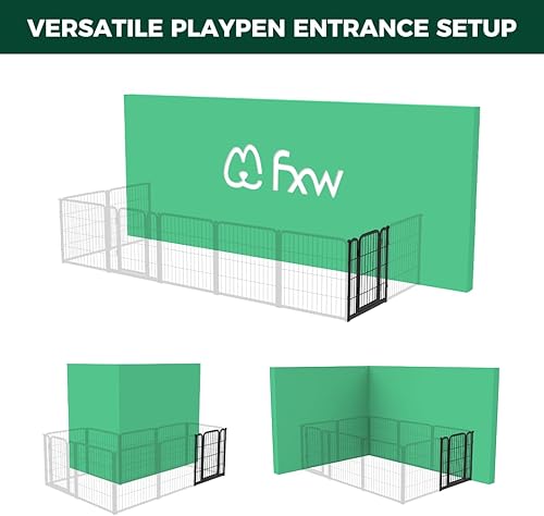 Miniatura 6 de FXW Homeplus - Corralito para perros diseñado para uso en interiores, 1 puerta adicional, 24 pulgadas de altura para cachorros y perros pequeños,