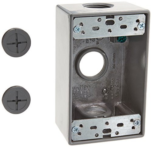 Taymac Sb375S Weatherproof Box, 1-Gang, (3) 3/4-Inch Outlets, Gray #TOP11