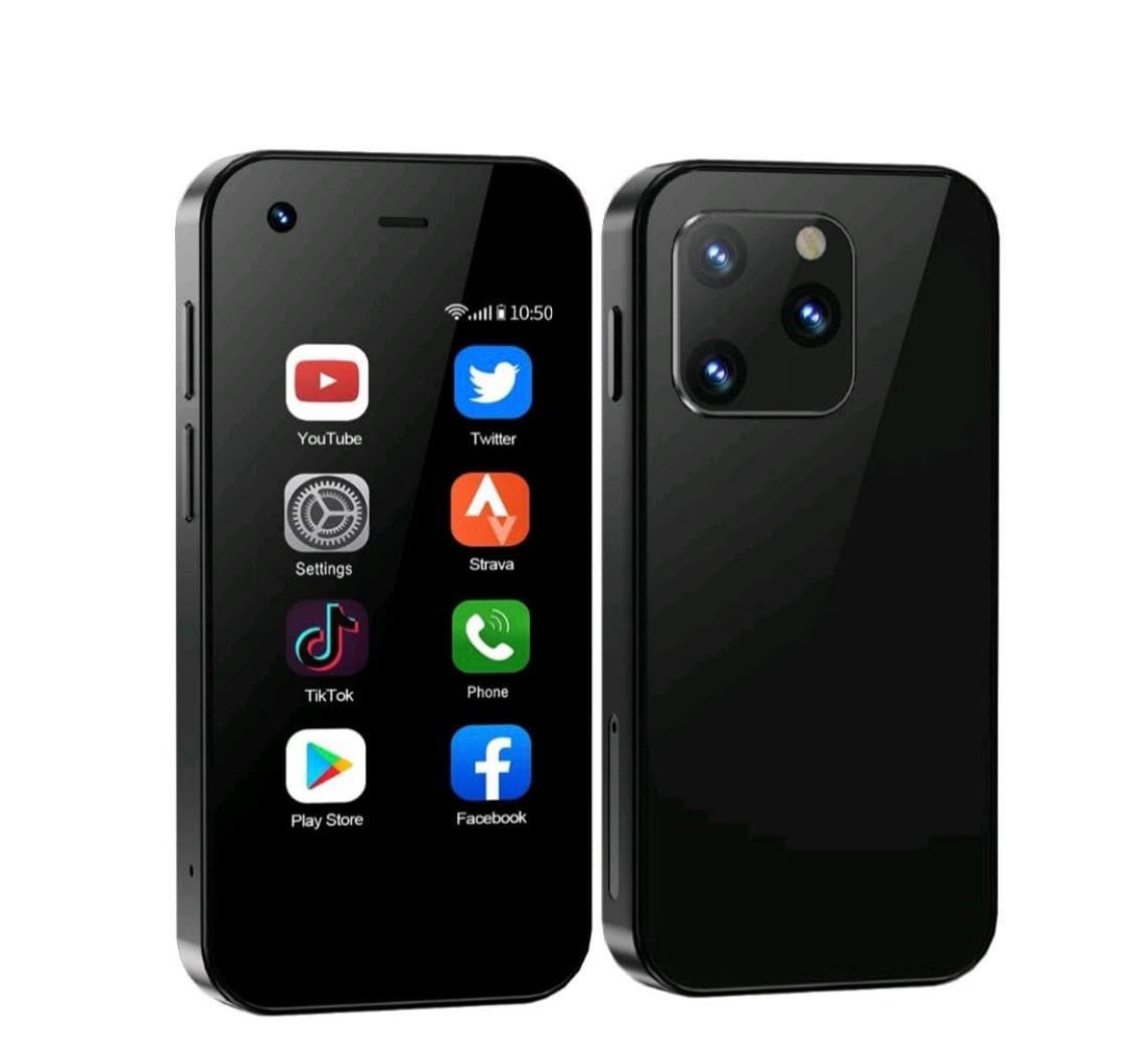 Mini 2.5-Inch Pocket Phone, 2GB RAM, 16GB Storage, Cellular, Dual SIM, WiFi, HD Display, Android, Type-C Charging (Black)