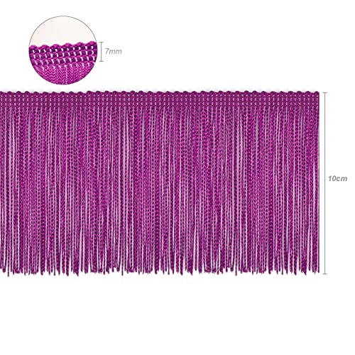 TEXTEX = Cuquillo Fringe for Sewing Flamenco and Sevillana. Composition Rayon 100%. Length of 10 cm. 5m Pieces. (Purple) - Image 2