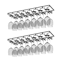 Portabicchieri Da Appendere A Binari - Set 2 Pezzi Nero Per Calici E Tazze