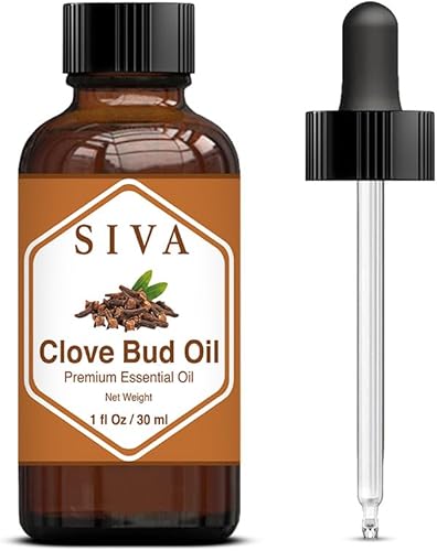 Siva Clove Bud - Aceite esencial de 1.0fl oz (1 onza líquida) con gotero de vidrio de primera calidad, 100% puro, natural, sin diluir y de grado