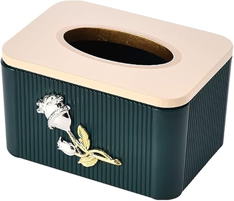 Amazon ティッシュケース おしゃれ ティッシュボックス 蓋付き プラスチック ンプル インテリア スタイリッシュで絶妙 アレンジティッシュケース 欧風 花 グリーン ティッシュケース ホルダー オンライン通販