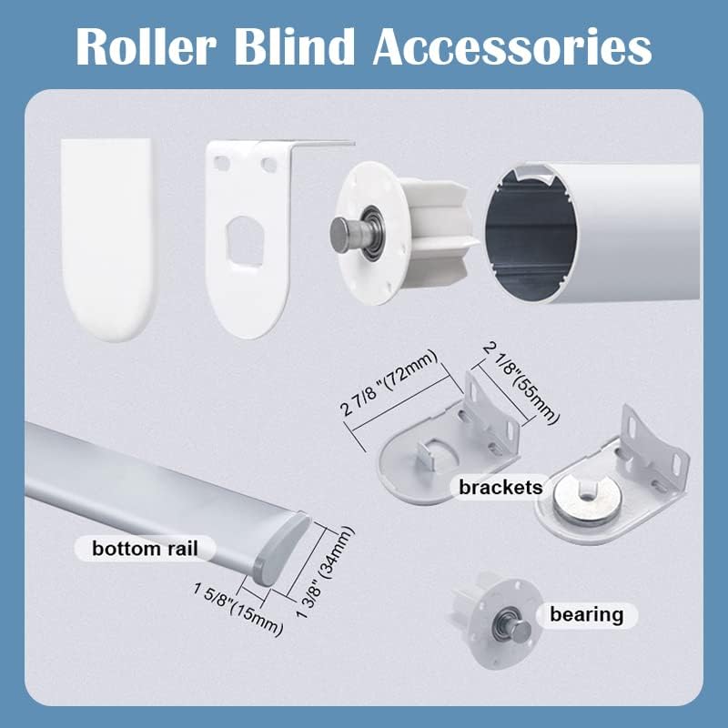 Miniatura 6 de TIPIACE Persianas de impresión motorizada recargables con control remoto, persiana enrollable de tela opaca completa compatible con Alexa Google