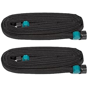 LINEX Flat Soaker Hose 150 ft for Garden Beds, Drip Hoses 1/2” x 75 ft 2 Pack Save Water 80%, Heavy Duty Irrigation Hose Sprinkler Hose