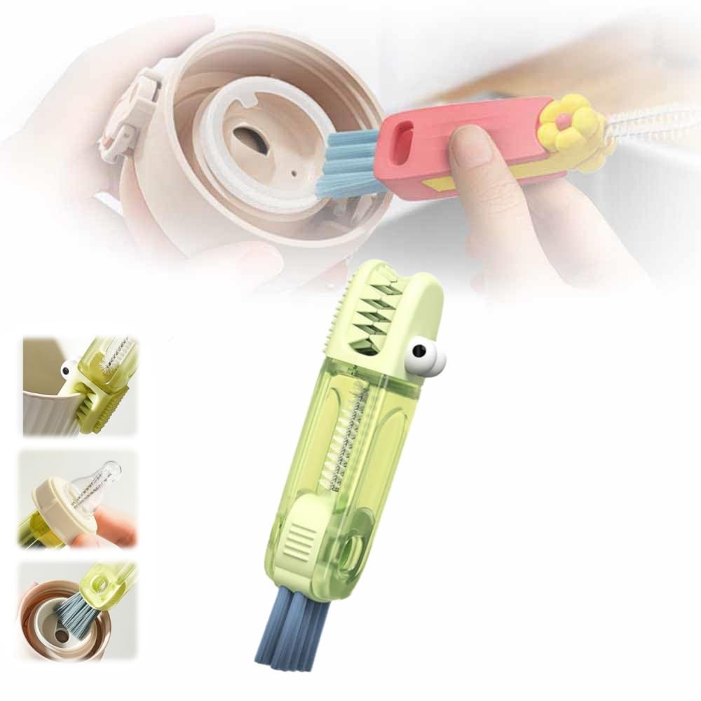 3 in 1 Cup Lid Cleaning Brush,2024 New 3 in 1 Multifunctional Crevice Cleaning Brush Set Portable Cup Lid Cleaner with Brush,Baby Bottle Gap Tight