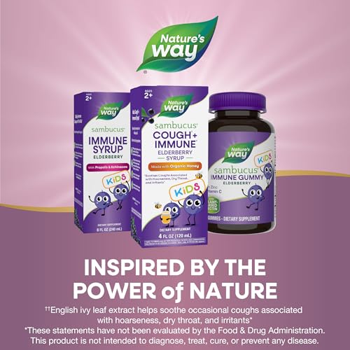 Nature's Way Sambucus Cough(1) + Immune* Elderberry Syrup for Kids, 4 Fl oz - image 7