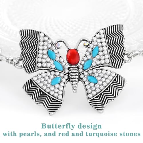 Navoky Concho Western Belt Woman Turquoise Cowgirl Waist Chain Silver Country Concert Outfit Body Jewelry Accessories3