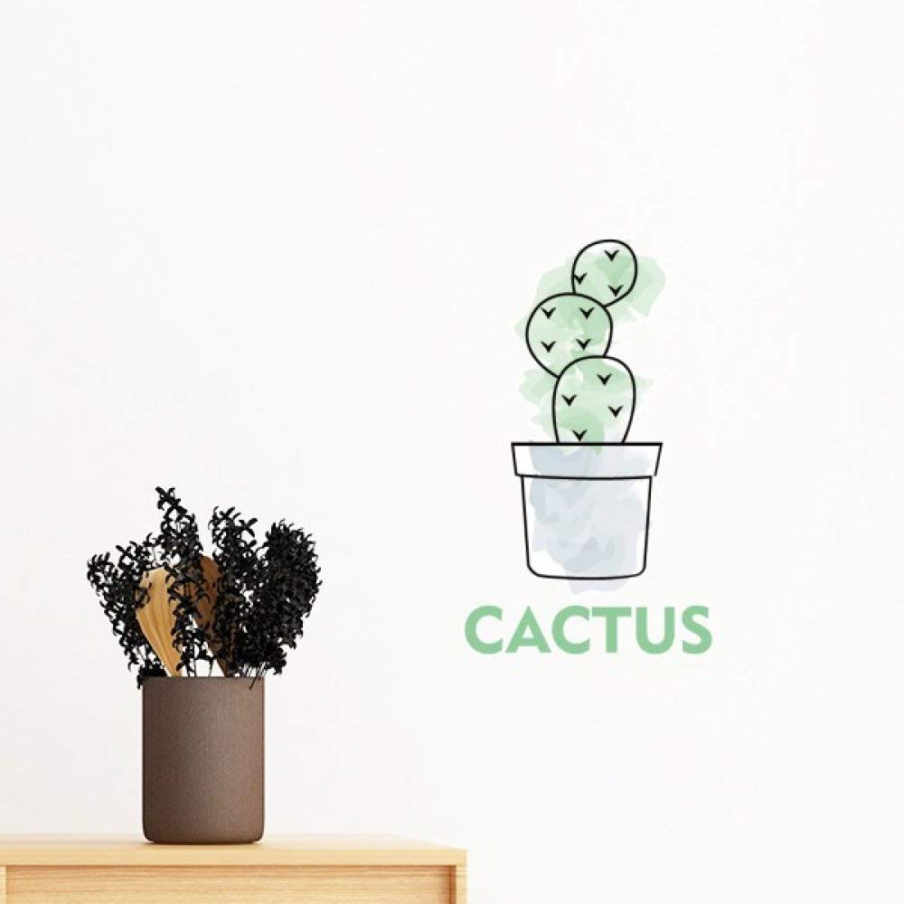 Plante en pot sticker mural salon et stickers autocollants botaniques aquarelle 70cm