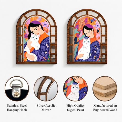 Image of Sehaz Artworks CatLady Home Decoration Items for Living Room-15.4 inchx11.6 inch
