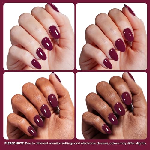 Image of Beetles Burgundy Red Gel Polish - Classic Deep Wine Red Soak Off UV LED Burgundy Gel Nail Polish with Same-Color Bottle, Long Lasting for Salon & Home Manicure Fall Nails Art