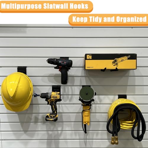 Juformin Adjustable Slatwall Hooks, Lockable Slatwall Weedeater & String Trimmer Hanger, Power Tool Hanger for Slatwall Accessories, Utility Hooks for Garage Storage - 8" x 4 Pcs by Juformin - Image 8