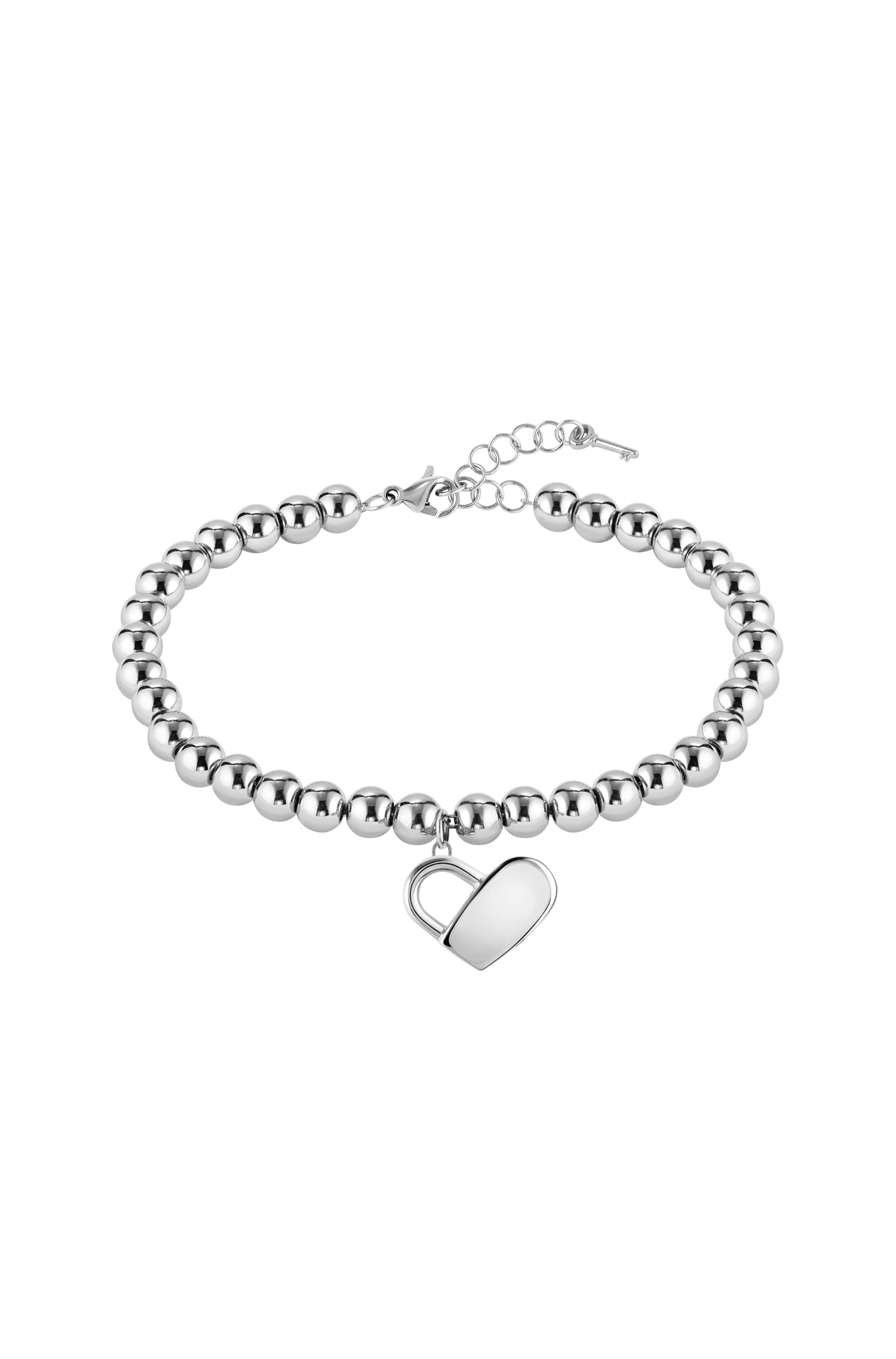 BOSS Jewelry Braccialetto di Perline da Donna BEADS COLLECTION Acciaio Inossidabile con un Charm a Forma di Cuore