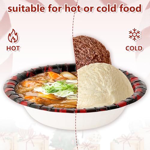 Cuencos de papel de Navidad desechables para evitar derrames de comida fría y caliente 5
