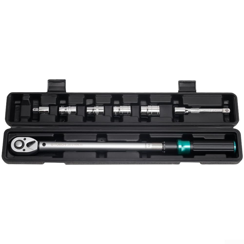 Set di chiavi dinamometriche, 20-210 Nm, chiave dinamometrica a scatto da 1/2", con bussole in cromo vanadio che supportano elementi di fissaggio da 8 mm a 24 mm per riparazioni auto (7)