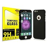  actecom® Funda 360 Doble Negra con Cristal Incluido para Huawei P9 Lite Delantera Y Trasera