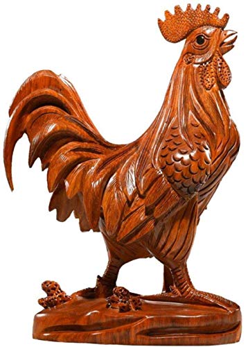 WLVG Sculptures Statues Ornements Figurine Figurines à Collectionner Palissandre Sculpture Poulet décoration Bois Coq Maison Salon Artisanat Cover