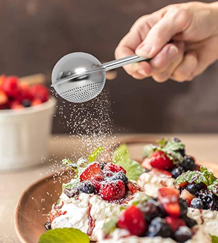 4 Pcs Flour Dusting Wand For Baking Kitchen, Powdered Sugar Flour Duster Dispenser Shaker For Sugar, Flour And Spices, Pick Up And Dust Flour Sifter, 18/8 Stainless Steel, Printing Molds Stencils #TOP2