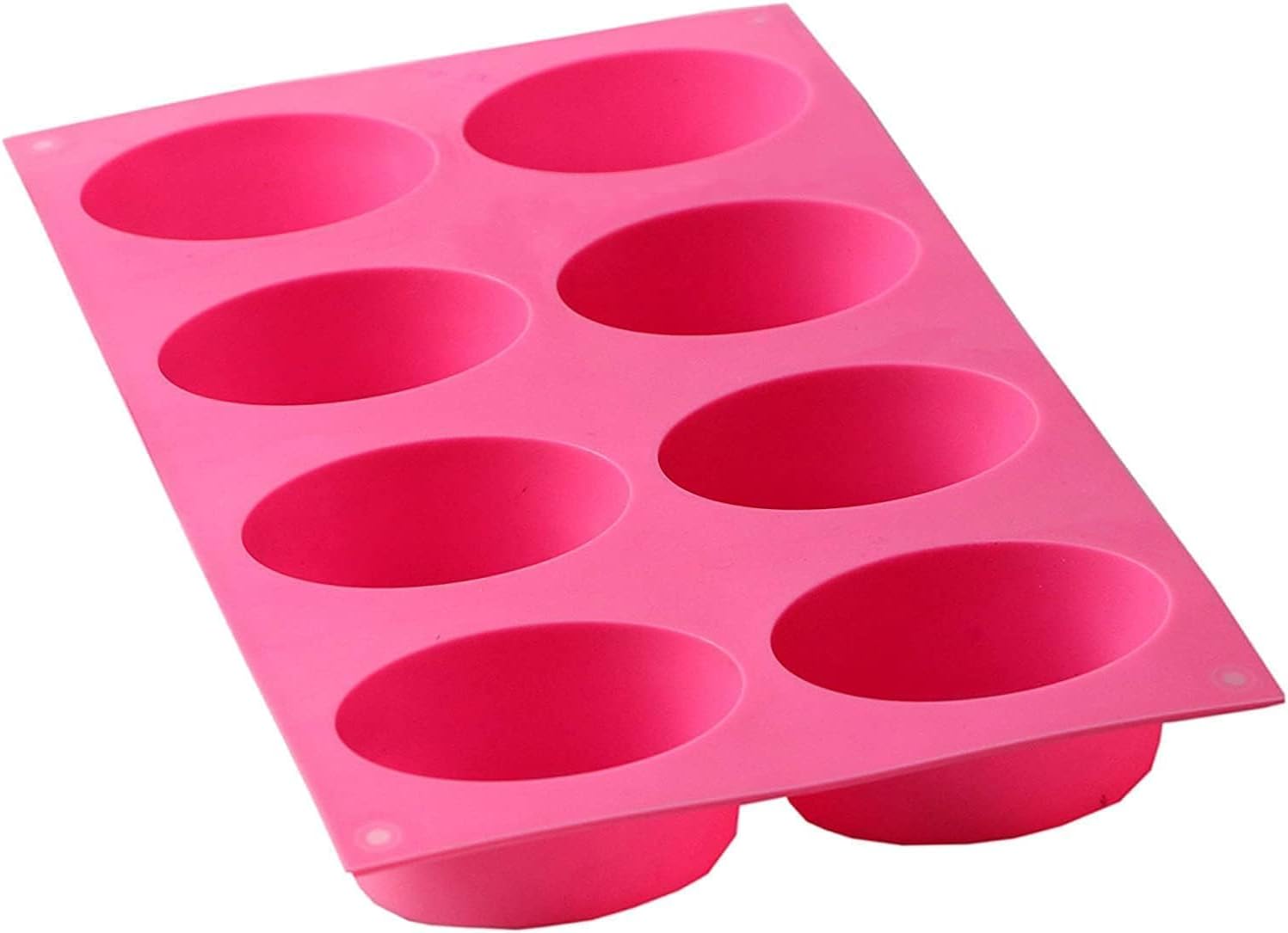 Pyramid 8 Cavity Oval Shape Silicone Molds/Mould For Soap Candle Making 90-100 Grams Approx (Sm-8117/1), 29 x 17.5 x 3.4 Centimeters, Pink
