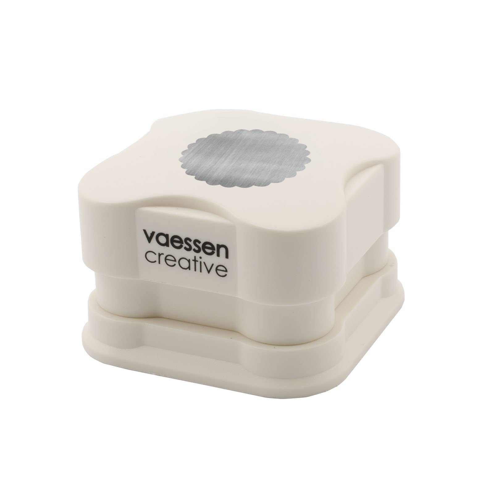 Vaessen Creative Magnetic Paper Punch - Scalloped Circle - Ø 3,5 cm - Circle Cutter for Crafting and Card Making
