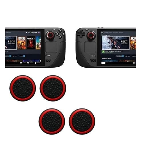 EC Support �݊��i 4�Z�b�g Steam Deck �R���g���[���[ 3D �A�i���O �W���C�X�e�B�b�N �e�w �T�� �O���b�v �L���b�v �J�o�[ �A�V�X�g �G�C������ ����~�� �C�� ���� �p�[�c ���i (�u���b�N x ���b�h)