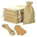 FLAIRYLAND 5” x 8” Burlap Bags with Jute Drawstring for Holiday Party Birthday Wedding-Gift Jewelry Treat DIY Craft Favor Bags Sack Pouch, Biodegradable Linen Absorbs Moisture Oil Grease, Lot of 50