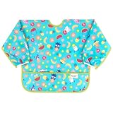 Bumkins Sleeved Bib for Girl or Boy, Baby and Toddler for 6-24 Mos, Essential Must Have for Eating, Feeding, Baby Led Weaning Supplies, Long Sleeve Mess Saving Food Catcher, Hello Kitty and Friends