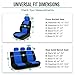 FH Group Car Seat Covers Full Set Cloth - Universal Fit Automotive Seat Covers, Low Back Front Seat Covers, Solid Back Seat Cover, Washable Car Seat Cover for SUV, Sedan and Van Blue