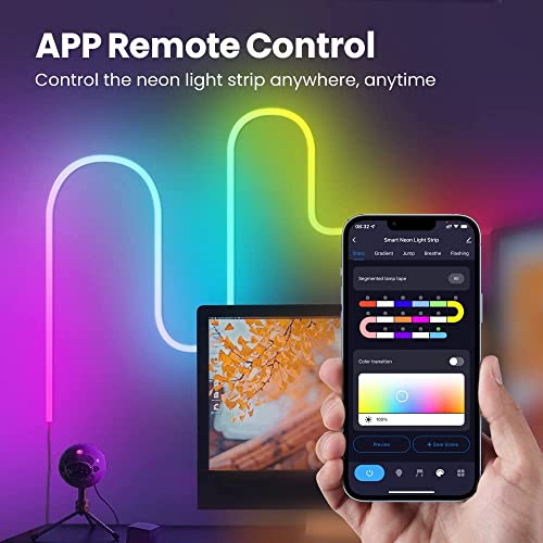 Sxlofty Neon Rope Lights, 10Ft Led Strip Lights,Rgb Rope Lights With Music Sync,Diy Lighting Mode, Compatible With Alexa,Google Assistant,Led Neon Lights For Bedroom, Living Room, Gaming Dcor #TOP3