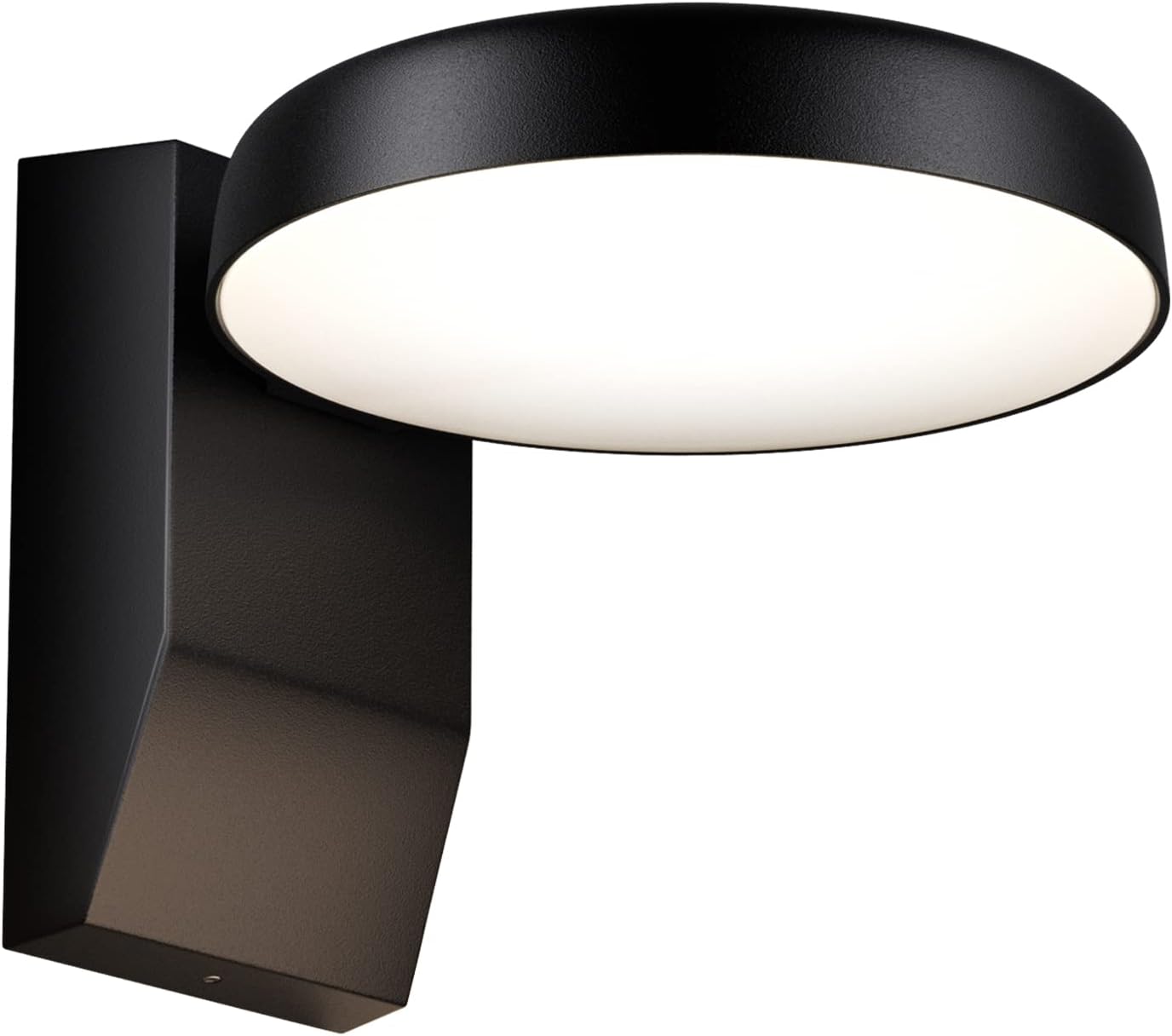 Tisey Modern Outdoor Wall Lights, 20W 2200LM Round Lampshade, IP54 Waterproof, 3000K Warm White, Outdoor Lamp for Garden, Patio, Porch, Front Door, Black