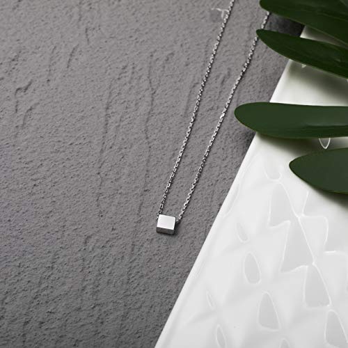 S.leaf Sterling Silver Simple Square/Star Pendant Necklace Dainty Gold Necklaces For Women (Silver-Tone) #TOP2