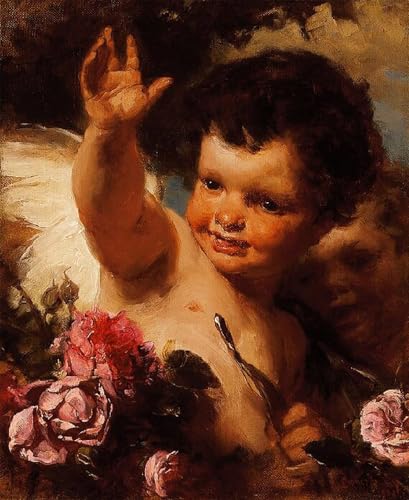 Impression sur toile Cupidon à la flèche tirée peinture moderne Gyula Benczúr