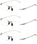 TERAISE Rimless Reading Glasses Comfortable Lightweight Frameless Reader Men Women Blue Light Blocking Computer Eyeglasses