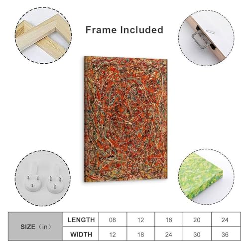 Impression sur toile Jackson Pollock 20x30cm tableau traits abstraits - 4