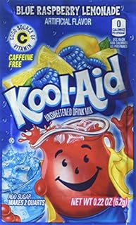 Kool-Aid Twists Soft Drink Mix - Ice Blue Raspberry Lemonade Unsweetened, Caffeine Free, 0.22 oz/envelope (Pack of 15)