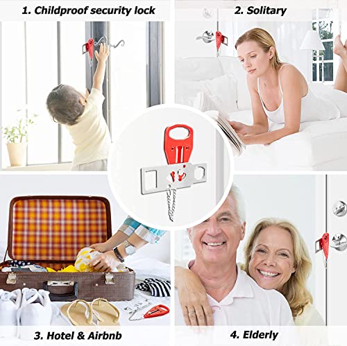 2 Pack Portable Door Lock Home Security Door Lock Travel Lockdown Locks for Additional Safety and Privacy Perfect for Traveling Hotel Home Apartment College 2024 New Model - Image 8